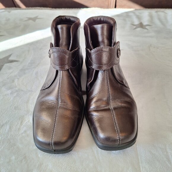HOTTER Comfort Concept Abbey Womens Size 7.5  Brown Leather‎ Ankle Boots - Picture 3 of 14